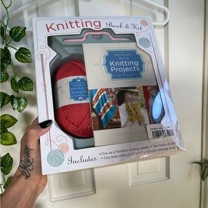 Opened knitting kit